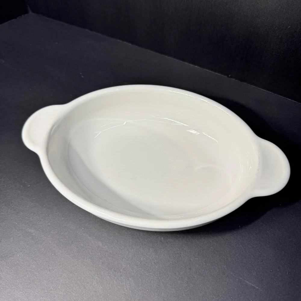 Corning Ware VTG P-14-B‎ White Oval Baking Gratin Dish 14oz. Oven Microwave Safe